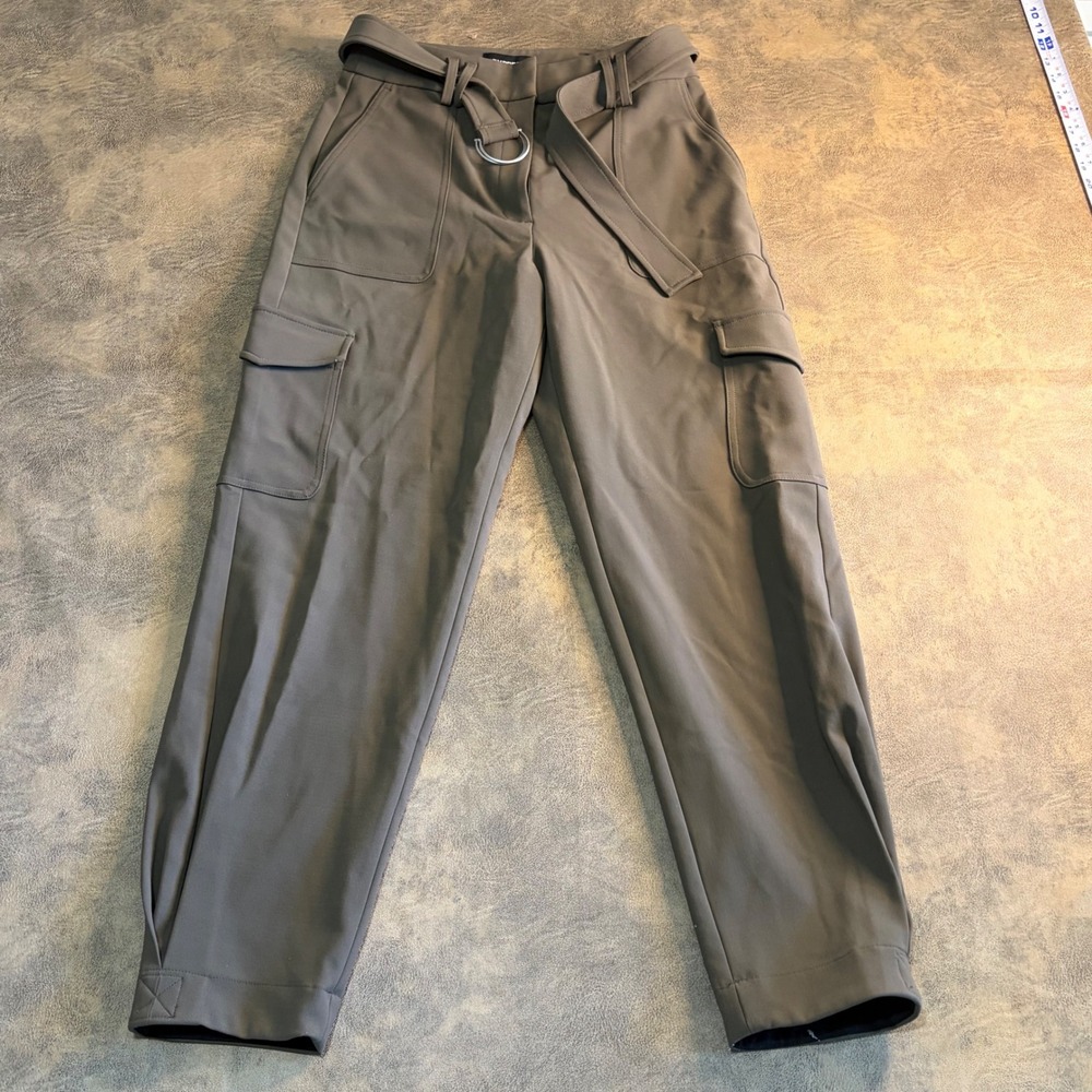 Express Olive Green Cargo Belted Pants